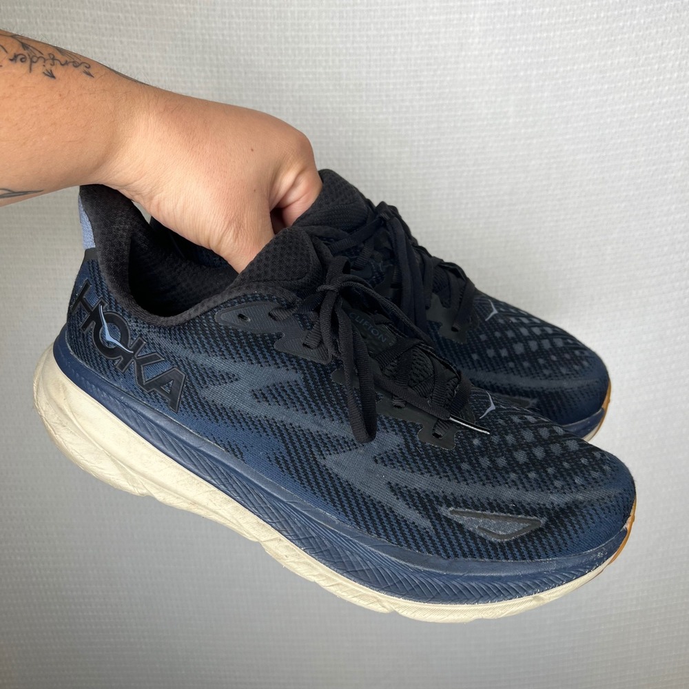 Hoka Clifton 9 Mens Running Shoes Navy Black 1127895-BYN Size 10.5 D